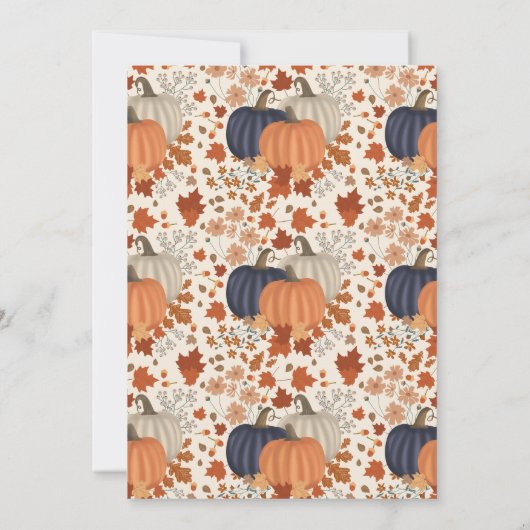 Rustikale Herbstpumpen Wildblumen Blätter Dankeskarte (Rückseite)