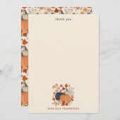 Rustikale Herbstpumpen Wildblumen Blätter Dankeskarte (Vorne/Hinten)