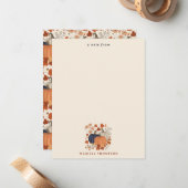 Rustikale Herbstpumpen Wildblumen Blätter Mitteilungskarte (Vorderseite/Rückseite Beispiel)