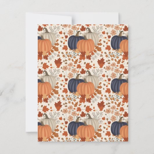 Rustikale Herbstpumpen Wildblumen Blätter Mitteilungskarte (Rückseite)