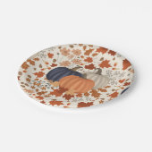 Rustikale Herbstpumpen Wildblumen Blätter Pappteller (Schrägansicht)