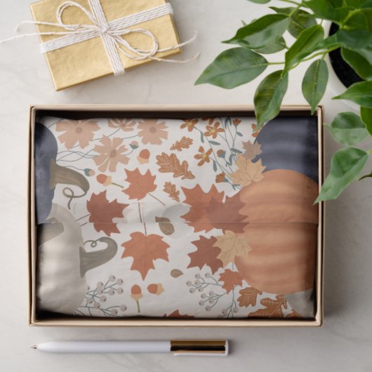 Rustikale Herbstpumpen Wildblumen Blätter Seidenpapier (Geschenk)