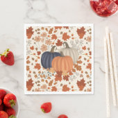 Rustikale Herbstpumpen Wildblumen Blätter Serviette (Beispiel)