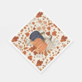 Rustikale Herbstpumpen Wildblumen Blätter Serviette (Ecke)