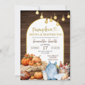 Rustikale Herbstpumpenbrauen & Windeln Kinderdusch Einladung (Vorderseite)