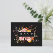 Rustikale Herbstrahmen-Hochzeitssonganfrage RSVP Einladungspostkarte (Stehend Vorderseite)