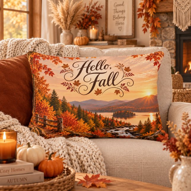 Rustikale Herbstsaison-Illustration Dekokissen (Von Creator hochgeladen)