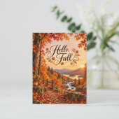 Rustikale Herbstsaison-Illustration Postkarte (Stehend Vorderseite)