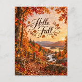 Rustikale Herbstsaison-Illustration Postkarte (Vorderseite)