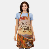 Rustikale Herbstsaison-Illustration Schürze (Getragen)