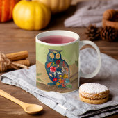 Rustikale Herbstschale mit Blume, inspirierend Kaffeetasse