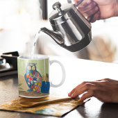 Rustikale Herbstschale mit Blume, inspirierend Kaffeetasse