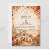 Rustikale Herbstscheunen-Hochzeit Einladung (Vorderseite)