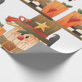 Rustikale Herbstschnecke mit Pumpkins und Crow Geschenkpapier