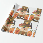 Rustikale Herbstschnecke mit Pumpkins und Crow Geschenkpapier (Ungerollt)