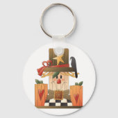 Rustikale Herbstschnecke mit Pumpkins und Crow Schlüsselanhänger (Rückseite)