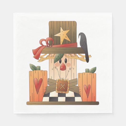 Rustikale Herbstschnecke mit Pumpkins und Crow Serviette (Vorderseite)