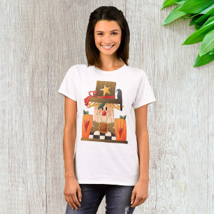 Rustikale Herbstschnecke mit Pumpkins und Crow T-Shirt