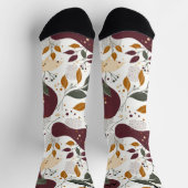 Rustikale Herbstsocken mit Blätter und Abstrakten  Socken (Oben)