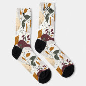 Rustikale Herbstsocken mit Blätter und Abstrakten  Socken (Rechts)