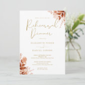 Rustikale Herbstsonnabend Gold Probe Dinner Einladung (Stehend Vorderseite)