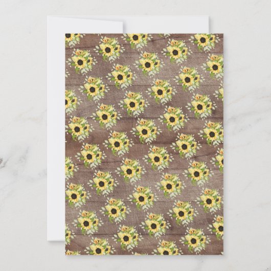 Rustikale Herbstsonnenblume Pumpkin Baby Dusche Einladung (Rückseite)