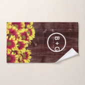 Rustikale Herbstsonnenblumen auf Zaunhochzeit Badhandtuch Set (Handtuch)