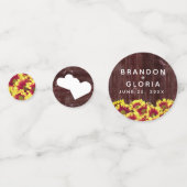 Rustikale Herbstsonnenblumen auf Zaunhochzeit Konfetti (Vorderseiten)