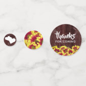 Rustikale Herbstsonnenblumen auf Zaunhochzeit Konfetti (Rückseiten)