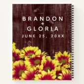 Rustikale Herbstsonnenblumen auf Zaunhochzeit Notizblock (Rückseite)