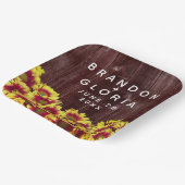 Rustikale Herbstsonnenblumen auf Zaunhochzeit Pappteller (Gewinkelt)