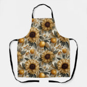 Rustikale Herbstsonnenblumen und Zitrusfrüchte Schürze (Vorderseite)