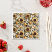 Rustikale Herbstsonnenblumen und Zitrusfrüchte Serviette (Beispiel)
