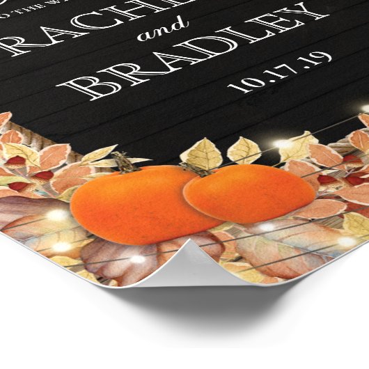 Rustikale Herbstsonnenblüte Begrüßung Poster (Ecke)