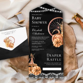 Rustikale Herbstsonnendusche Boho Pumpkin Black Ba All In One Einladung