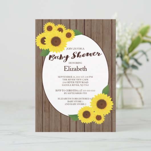 Rustikale Herbstsonnendusche Einladung (Stehend Vorderseite)