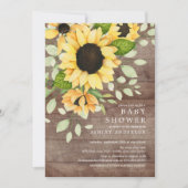 Rustikale Herbstsonnendusche mit Blumenblütendusch Einladung (Vorderseite)