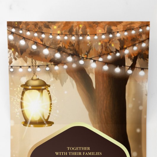 Rustikale Herbstsonnenlichter Dreifach Gefaltete Einladung (Innen Erste Seite)