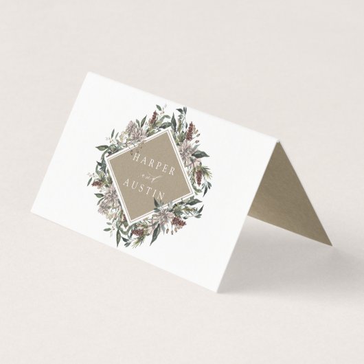 Rustikale Herbstsonntagsfeier Platzkarte (Rückseite)