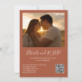 Rustikale Herbstssfall florale QR-Foto Hochzeit Einladung (Rückseite)