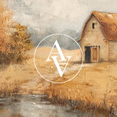 Rustikale Herbststallmalerei Vintage Teichlandscha Poster