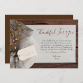 Rustikale Herbsttisch Einstellung Erntedank Abende Feiertagskarte (Vorne/Hinten)