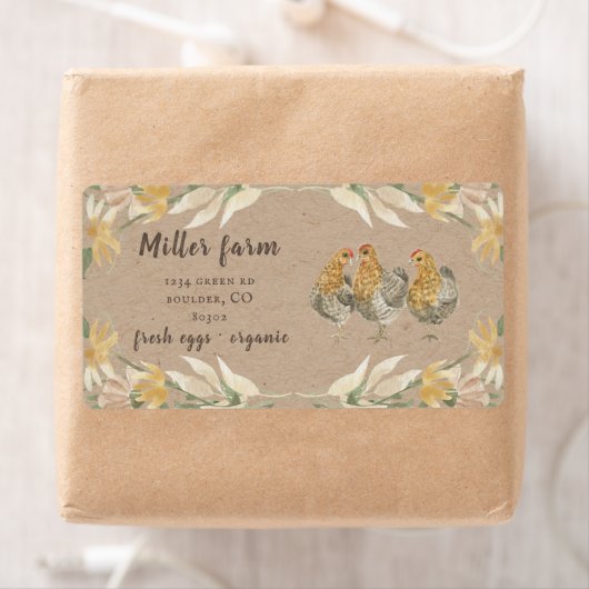 Rustikale Herbsttöne Bauernhof Eierkarton Etikett (Insitu)