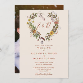 Rustikale Herbstverfall Blumenkohl Foto Hochzeit Einladung