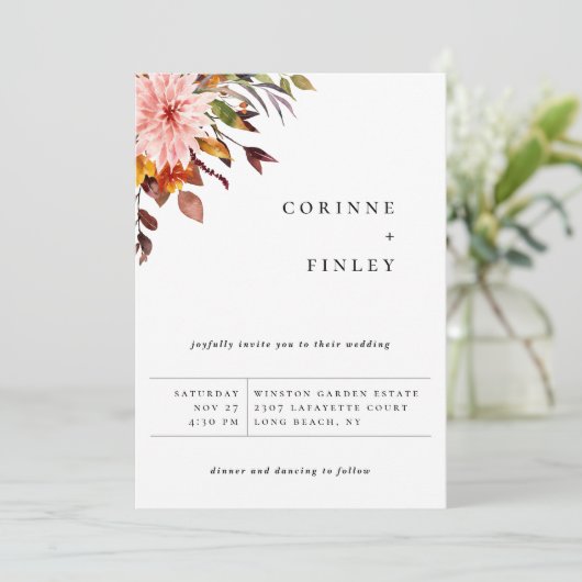 Rustikale Herbstverkündung Ankündigung (Stehend Vorderseite)