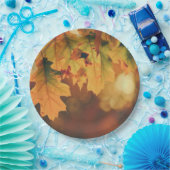 Rustikale Herbstverlässt Papierfächer Teller (Party)