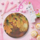 Rustikale Herbstverlässt Papierfächer Teller (Party)