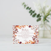 Rustikale Herbstwoche florale Hochzeit Vielen Dank Platzkarte (Stehend Vorderseite)