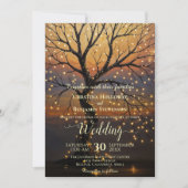 Rustikale Herbstwoodland Tree Vintage Hochzeit Einladung (Vorderseite)
