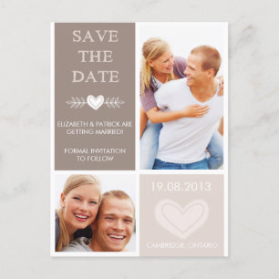 Rustikale Herzdoodles Save the Date Foto Postkarte